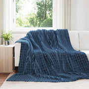 Gooi deken fleece marineblauw 240x220 cm