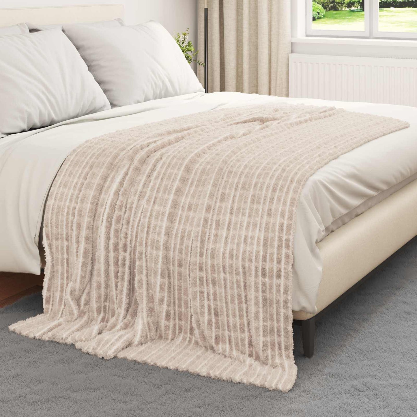 Kleden 6 stuks Beige 200 x 150 cm Fleece