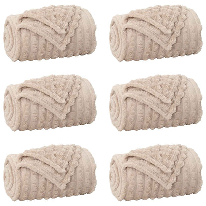 Kleden 6 stuks Beige 200 x 150 cm Fleece