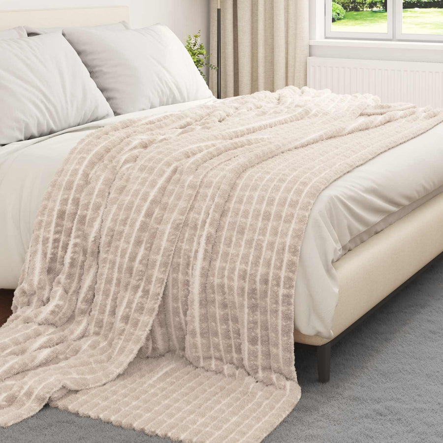 Kleden 6 stuks Beige 240 x 220 cm Fleece