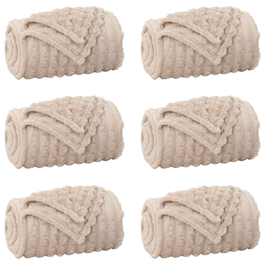 Kleden 6 stuks Beige 240 x 220 cm Fleece