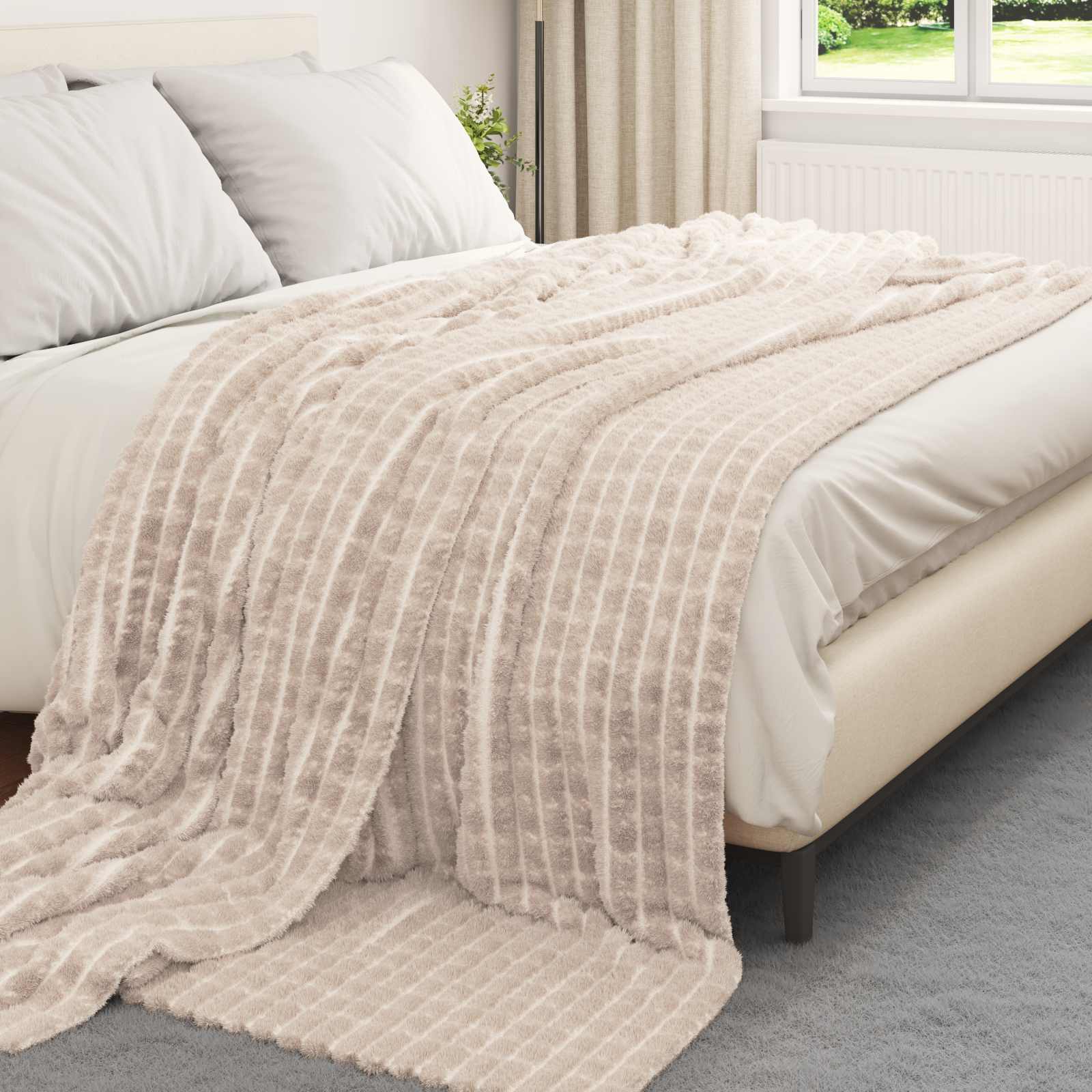 Kleden 6 stuks Beige 270 x 240 cm Fleece