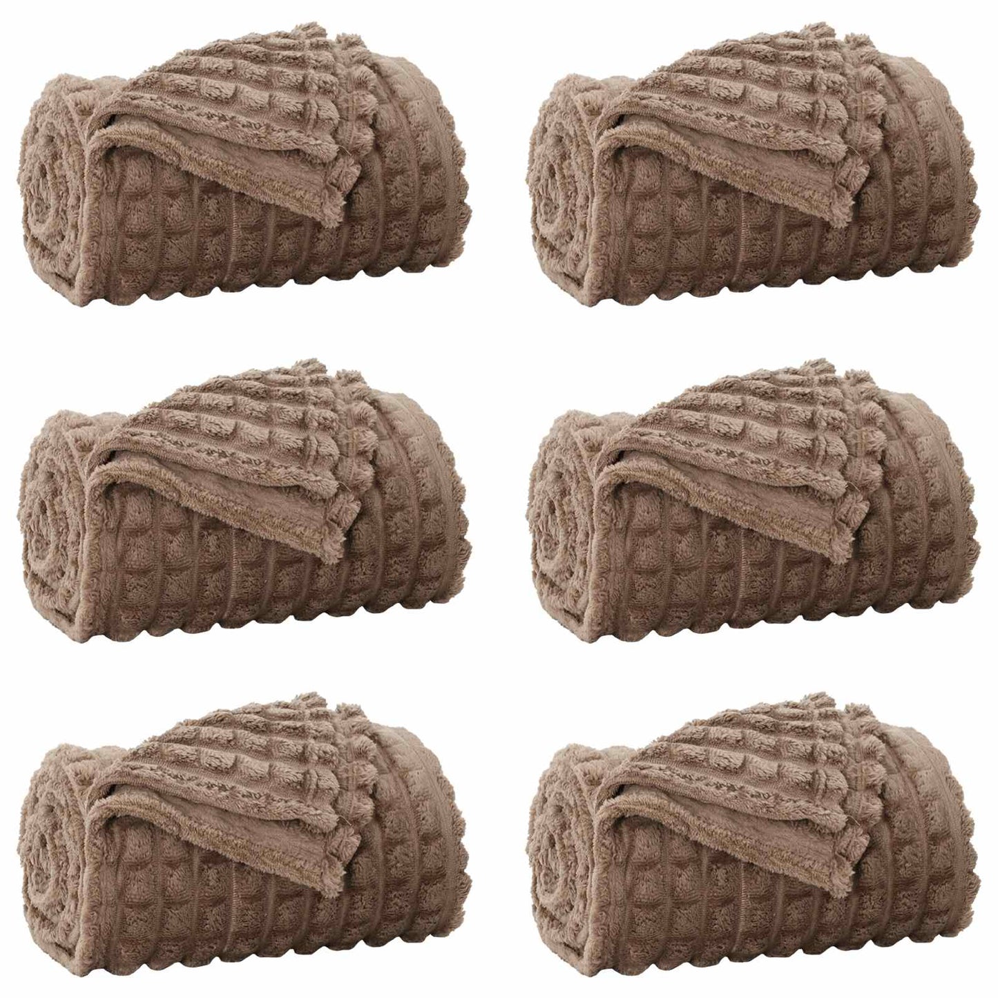 Kleden 6 stuks Kameel 270 x 240 cm Fleece