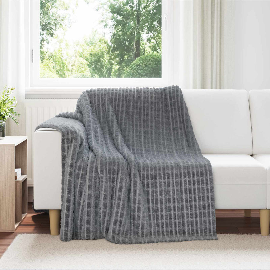Kleden 6 stuks Donkergrijs 200 x 150 cm Fleece