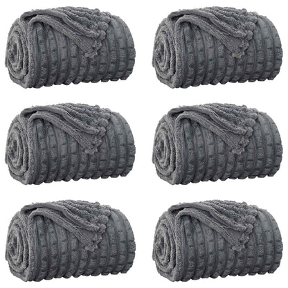 Kleden 6 stuks Donkergrijs 240 x 220 cm Fleece