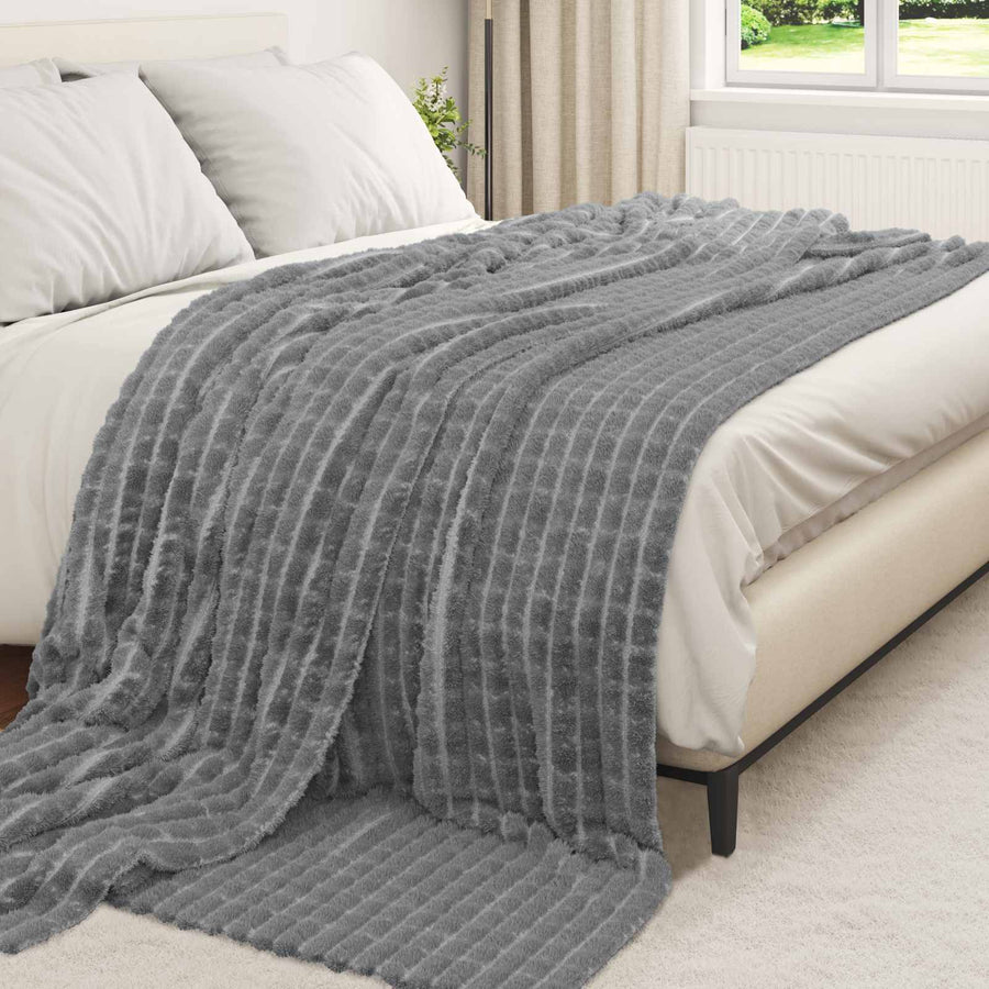 Kleden 6 stuks Donkergrijs 270 x 240 cm Fleece