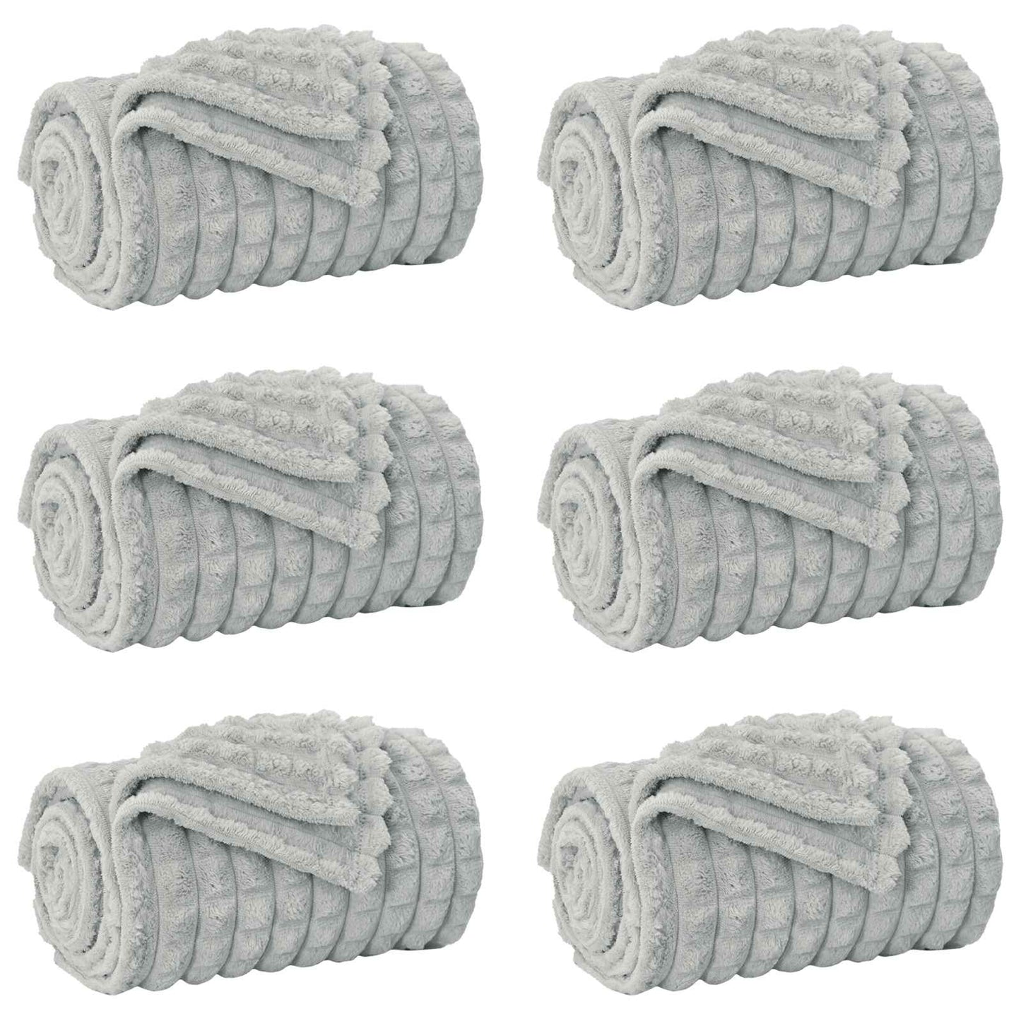 Kleden 6 stuks Grijs 200 x 150 cm Fleece