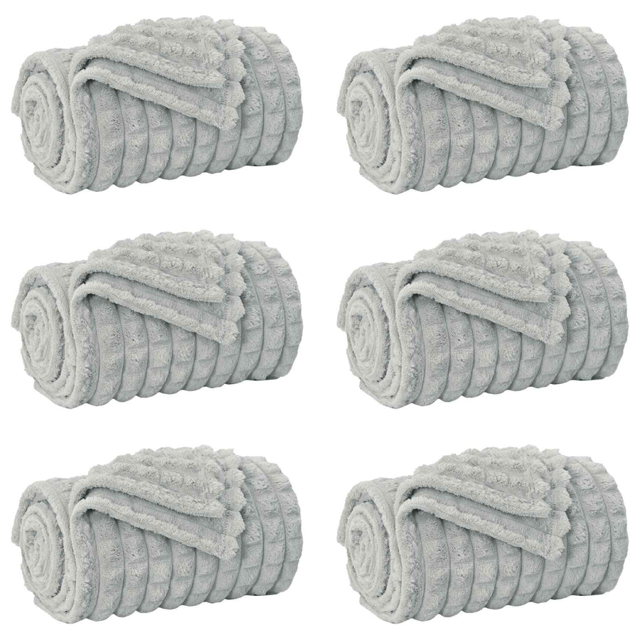 Kleden 6 stuks Grijs 200 x 150 cm Fleece