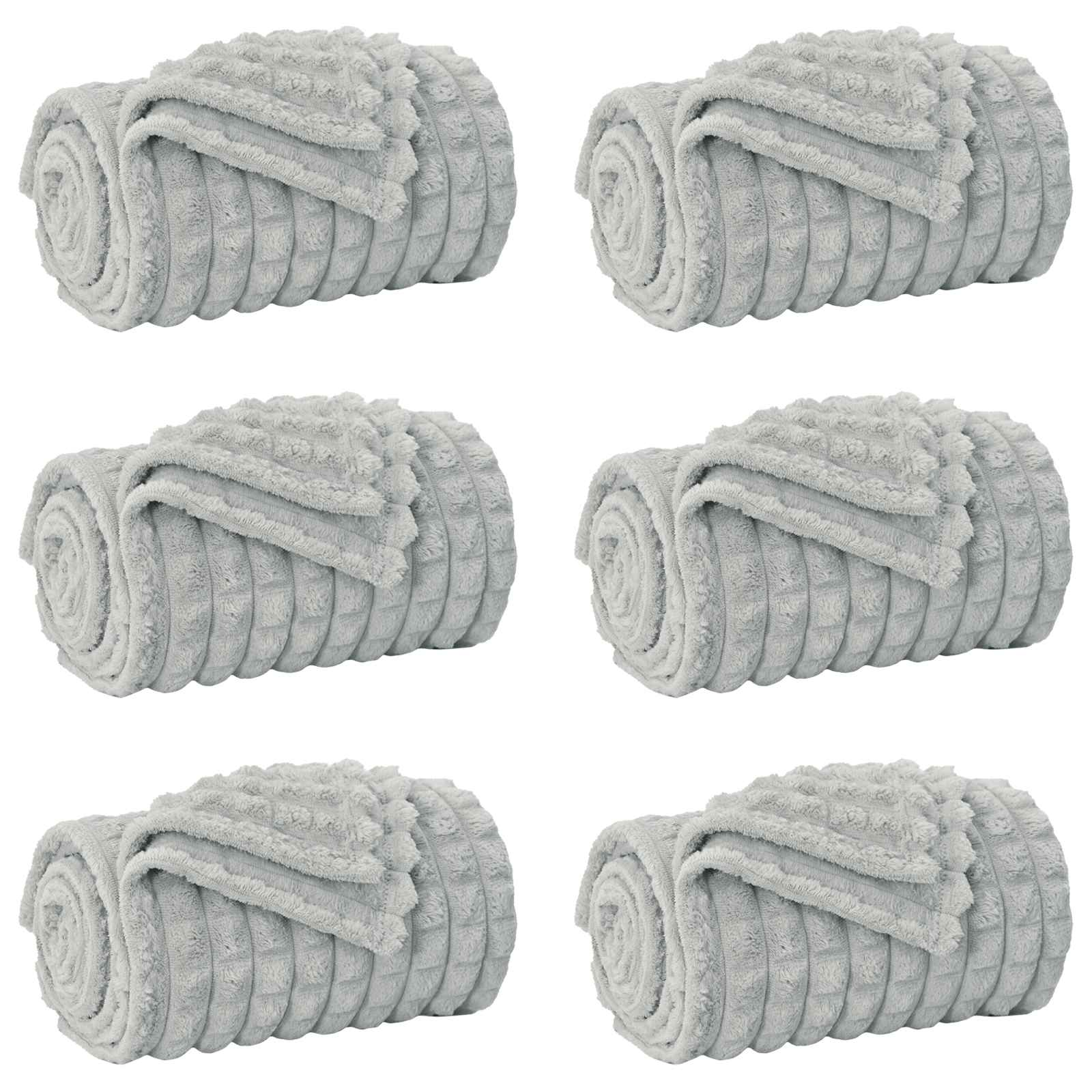 Kleden 6 stuks Grijs 240 x 220 cm Fleece