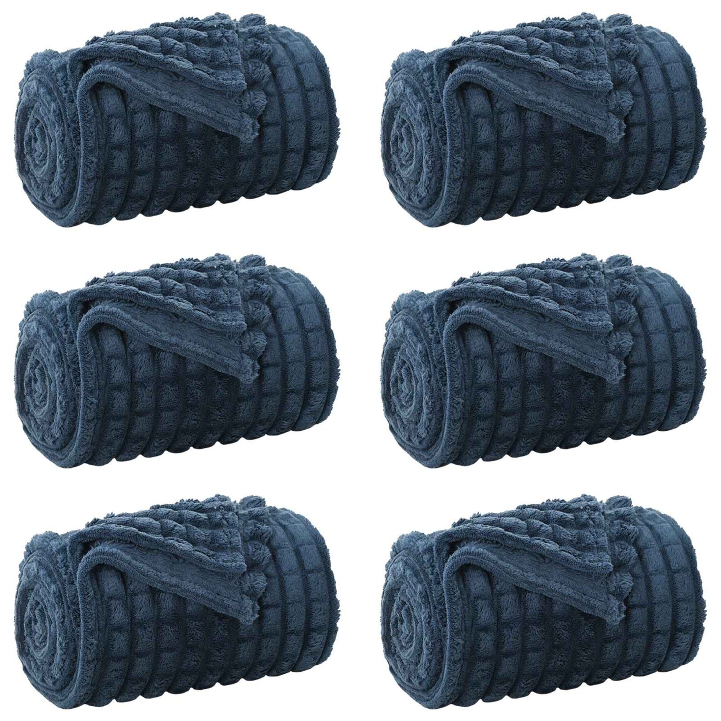 Kleden 6 stuks Marineblauw 150 x 130 cm Fleece