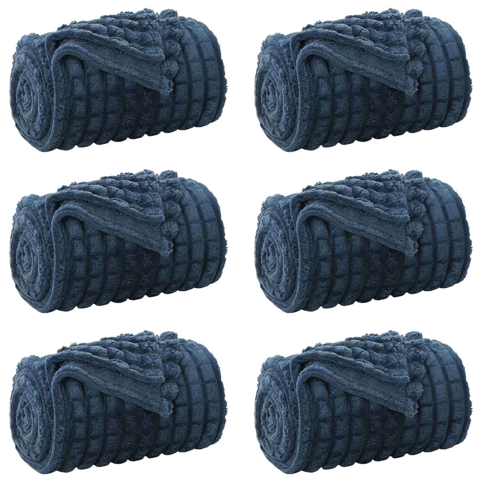 Kleden 6 stuks Marineblauw 150 x 130 cm Fleece