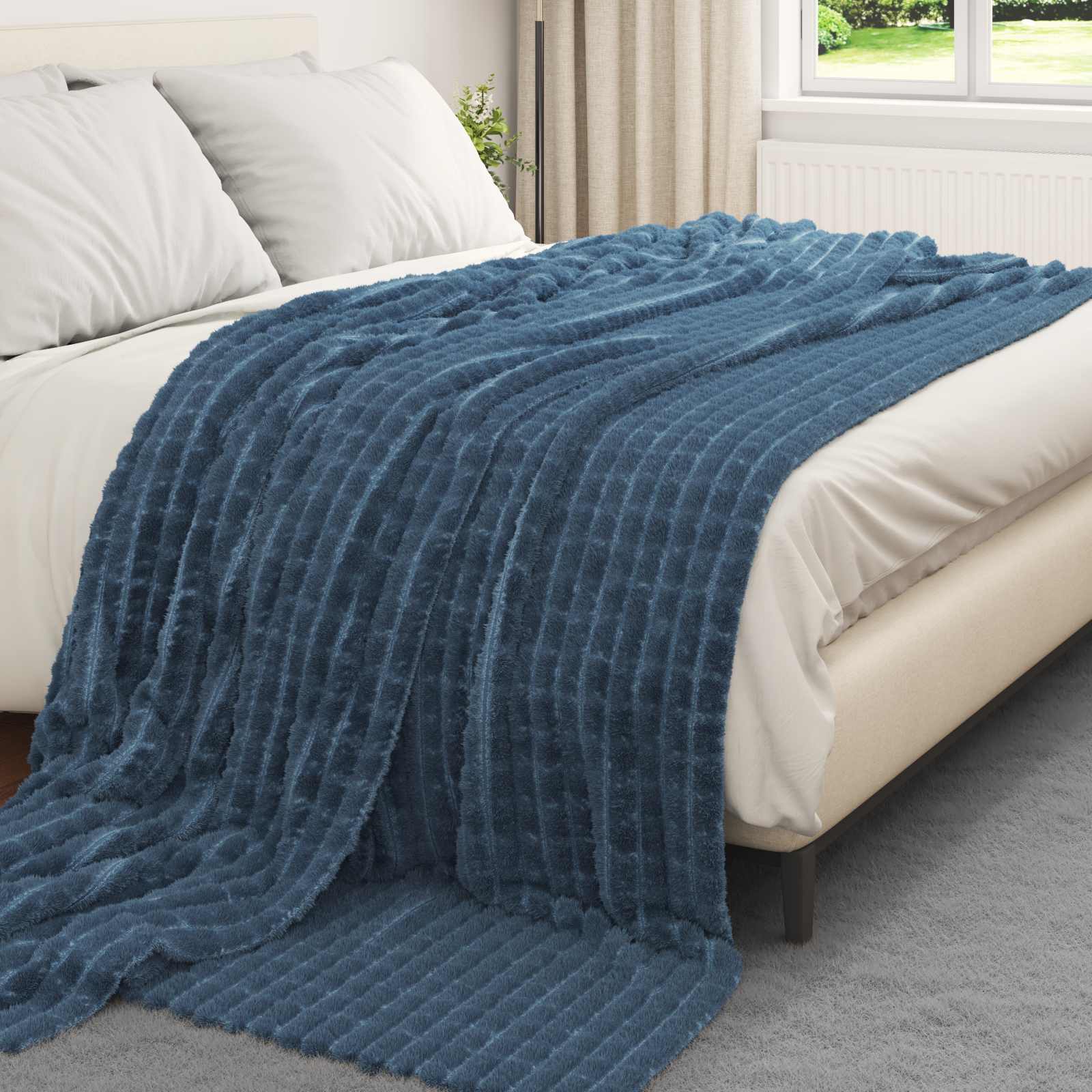 Kleden 6 stuks Marineblauw 240 x 220 cm Fleece