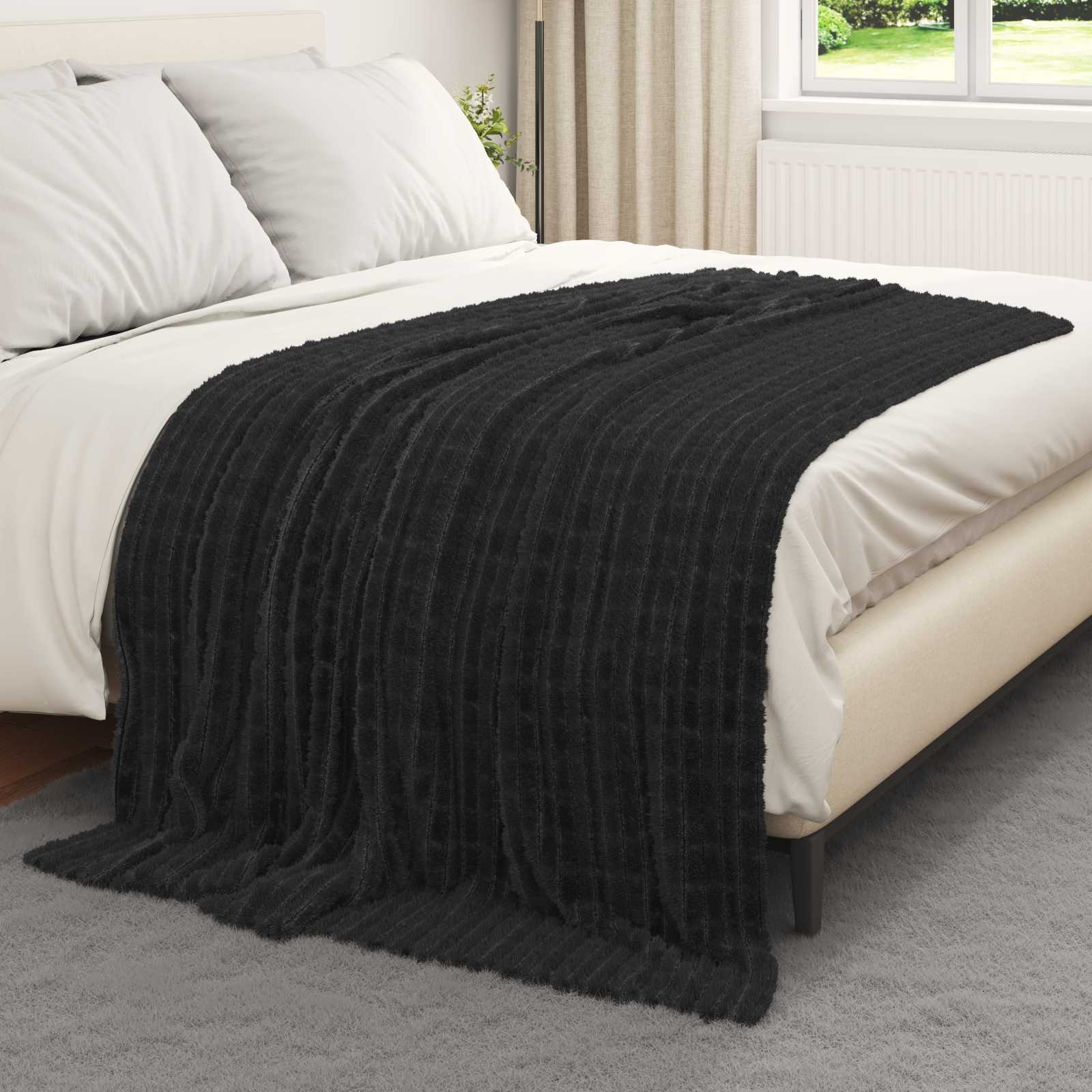 Kleden 6 stuks Zwart 200 x 150 cm Fleece