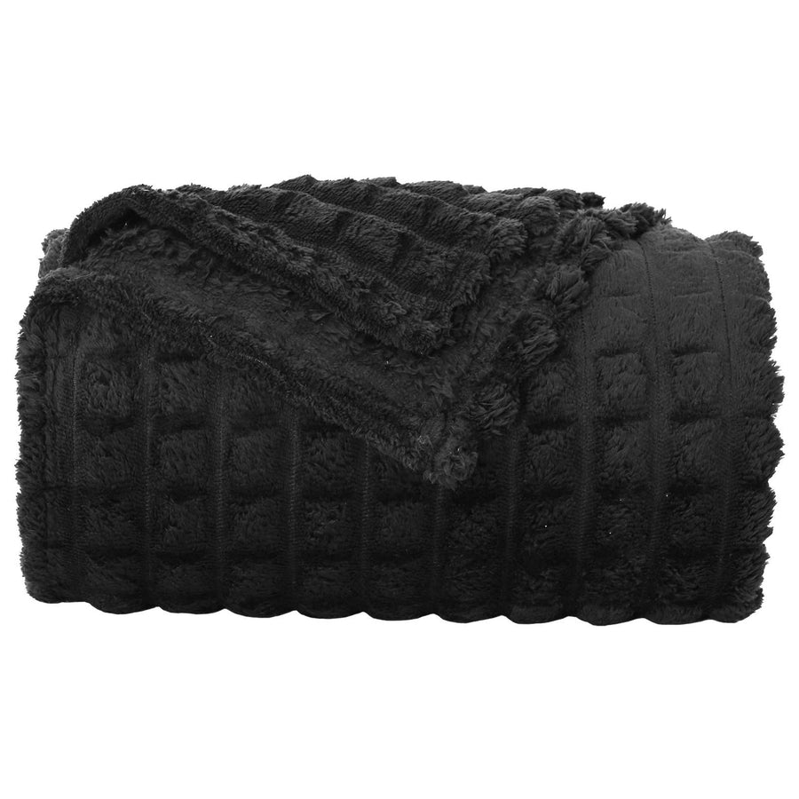 Kleden 6 stuks Zwart 240 x 220 cm Fleece