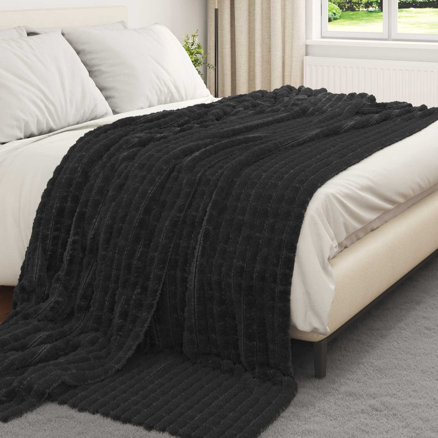 Kleden 6 stuks Zwart 270 x 240 cm Fleece