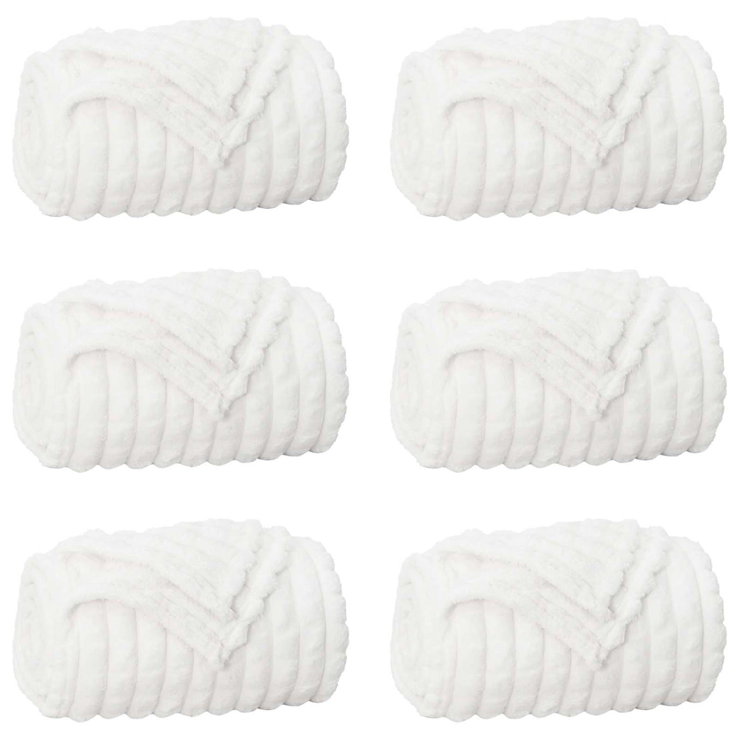Kleden 6 stuks Wit 150 x 130 cm Fleece