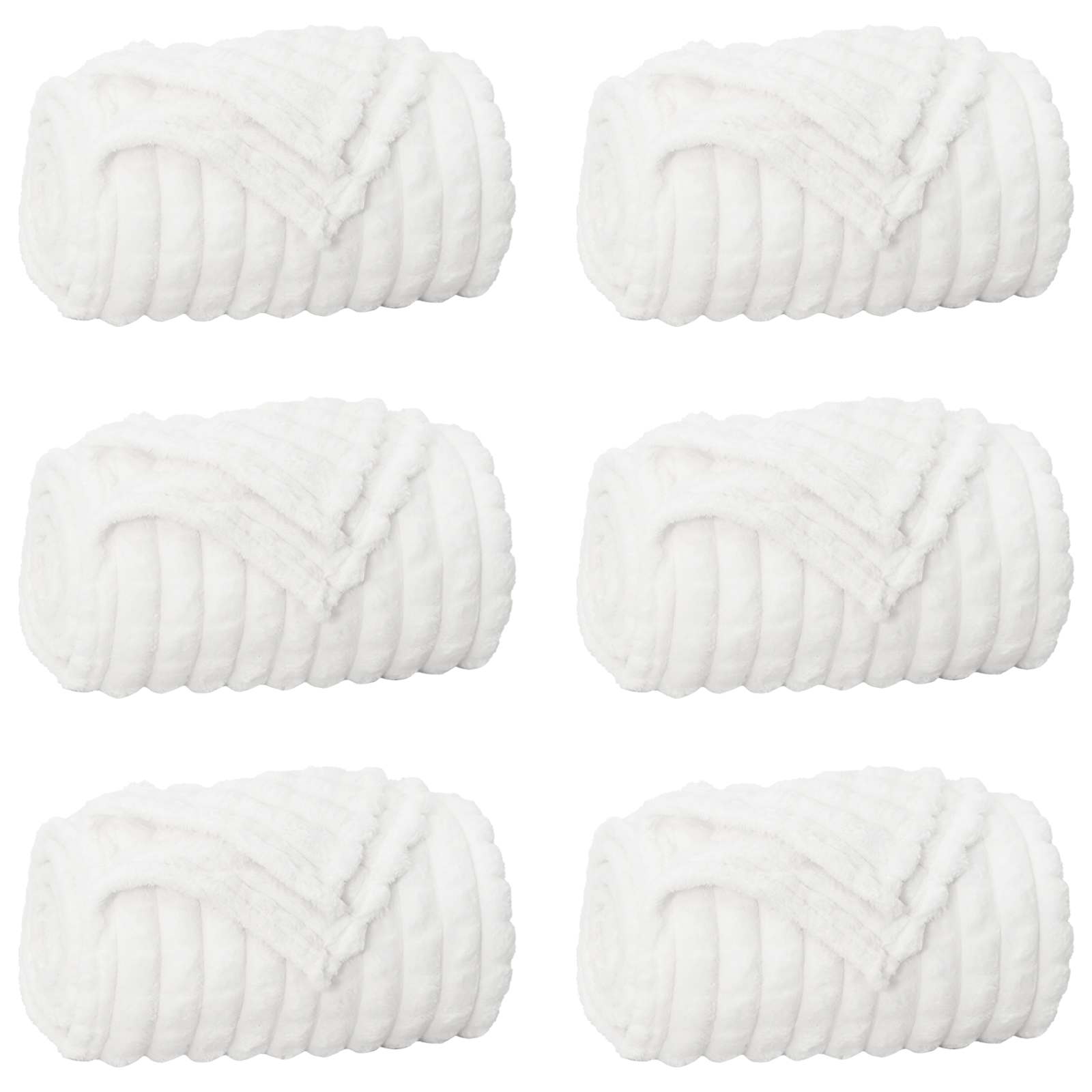 Kleden 6 stuks Wit 150 x 130 cm Fleece
