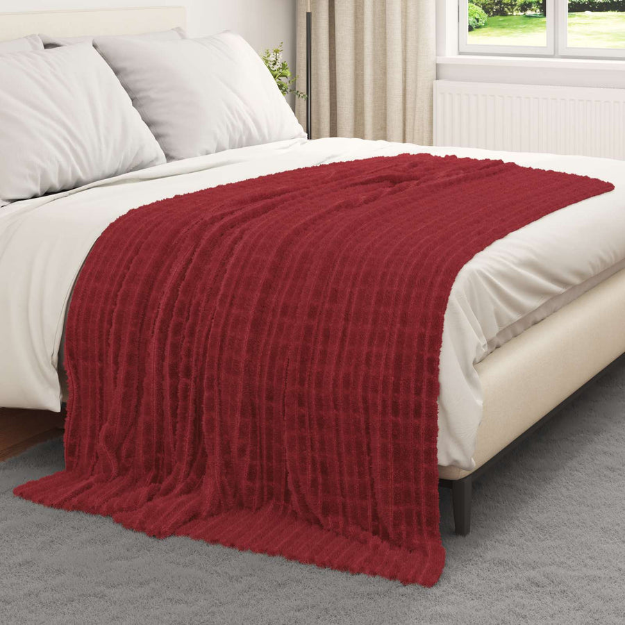 Kleden 6 stuks Bordeaux Rood 200 x 150 cm Fleece