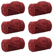 Kleden 6 stuks Bordeaux Rood 240 x 220 cm Fleece
