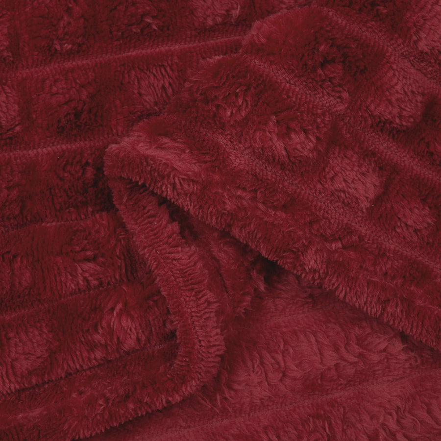 Kleden 6 stuks Bordeaux Rood 270 x 240 cm Fleece