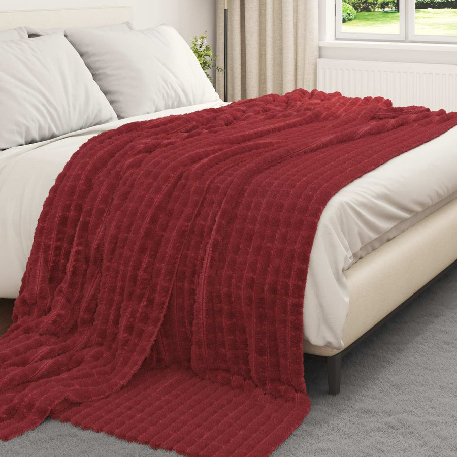 Kleden 6 stuks Bordeaux Rood 270 x 240 cm Fleece