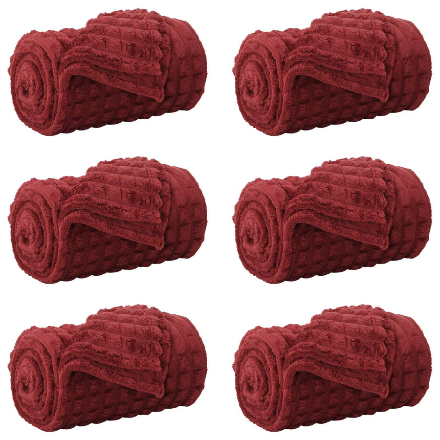 Kleden 6 stuks Bordeaux Rood 270 x 240 cm Fleece
