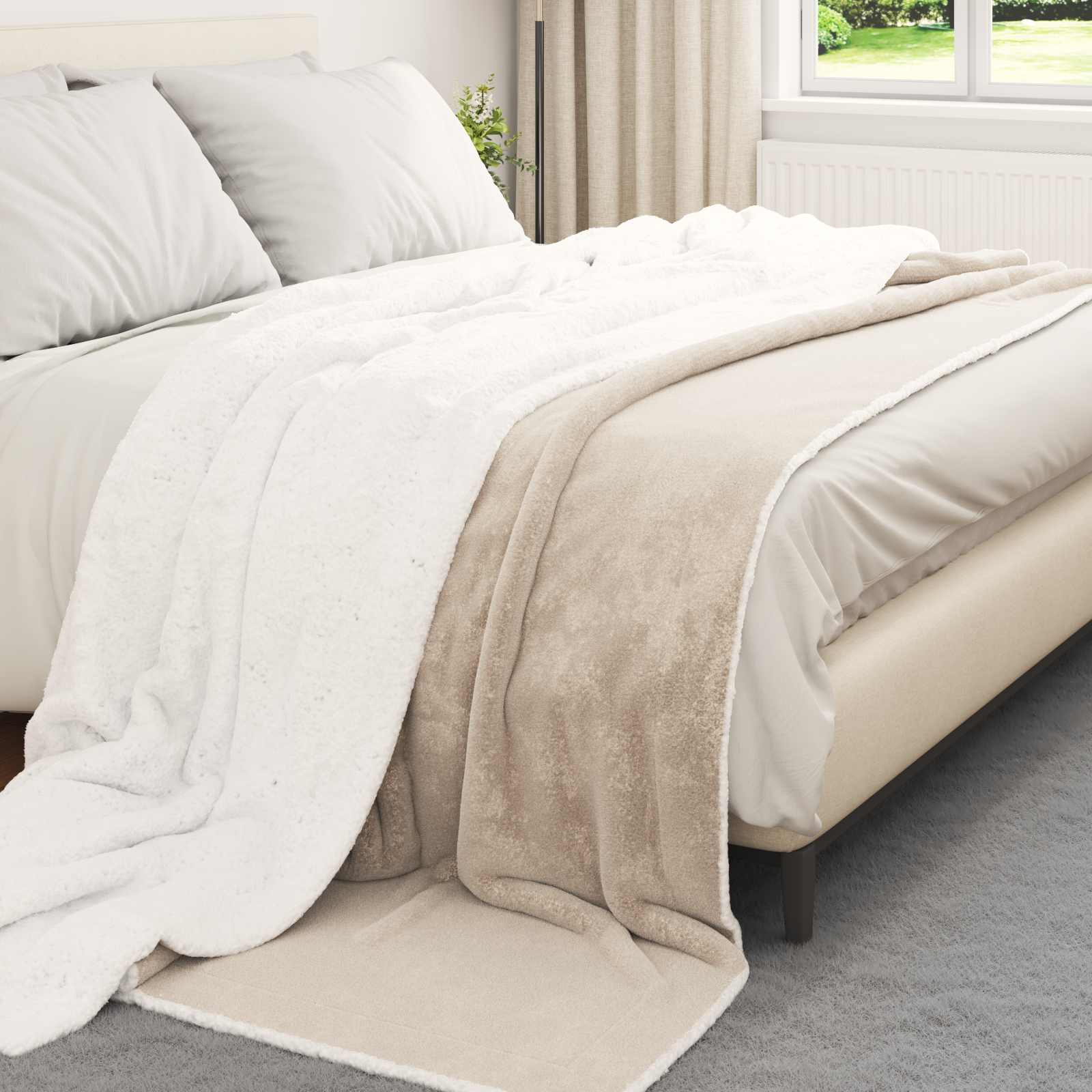 Gooi Deken Beige 220 x 240 cm Fleece
