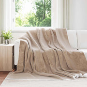 Fleece plaid kameel 240 x 270 cm
