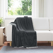 Fleece deken donkergrijs 130 x 150 cm