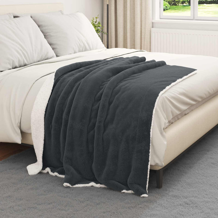 Gooi Deken Donkergrijs 130 x 150 cm Fleece