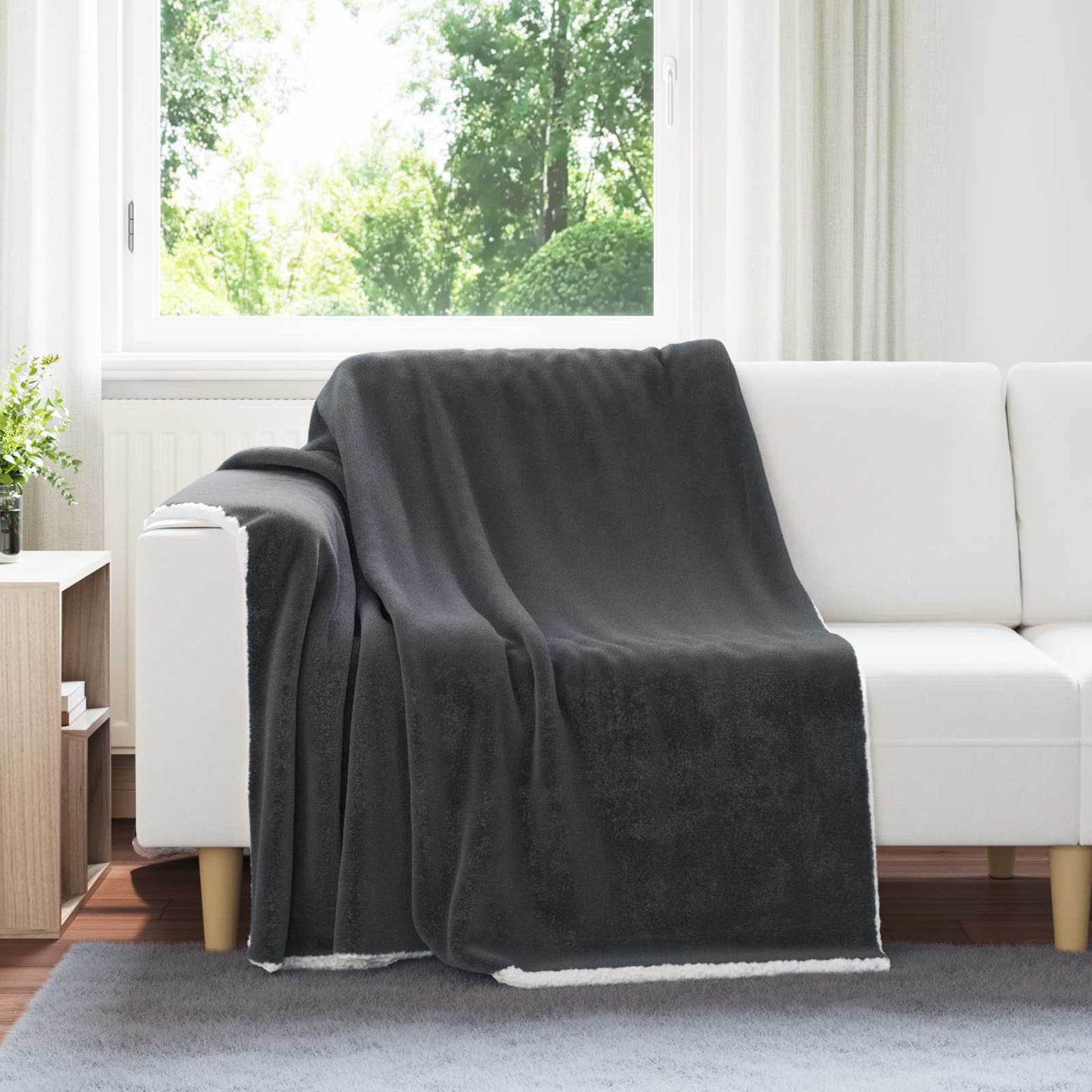 Gooi Deken Donkergrijs 150 x 200 cm Fleece