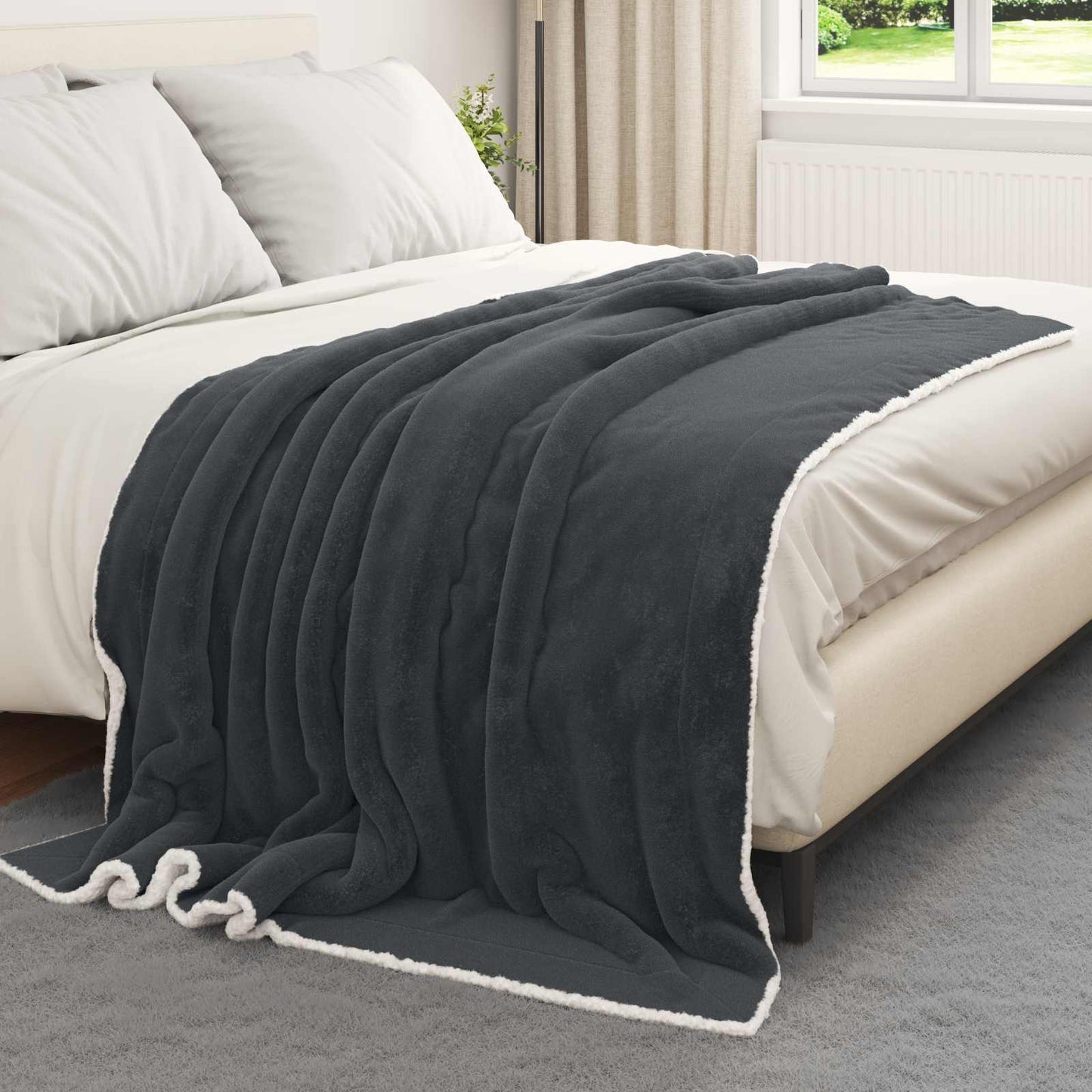 Gooi Deken Donkergrijs 150 x 200 cm Fleece
