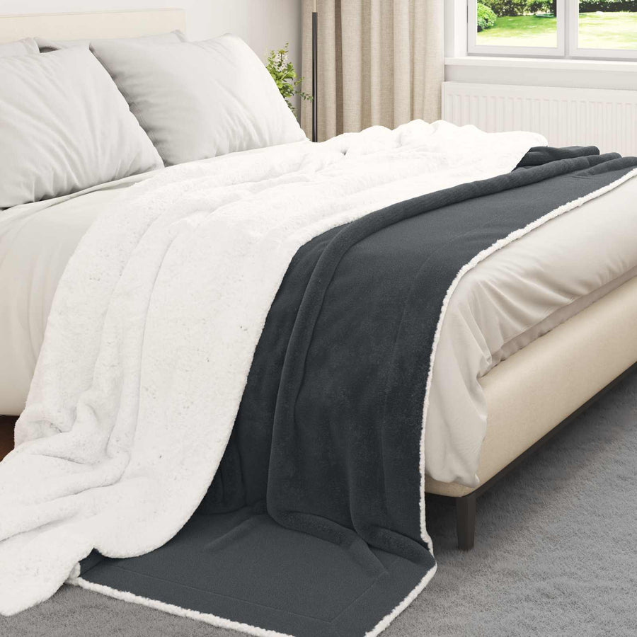 Gooi Deken Donkergrijs 240 x 270 cm Fleece