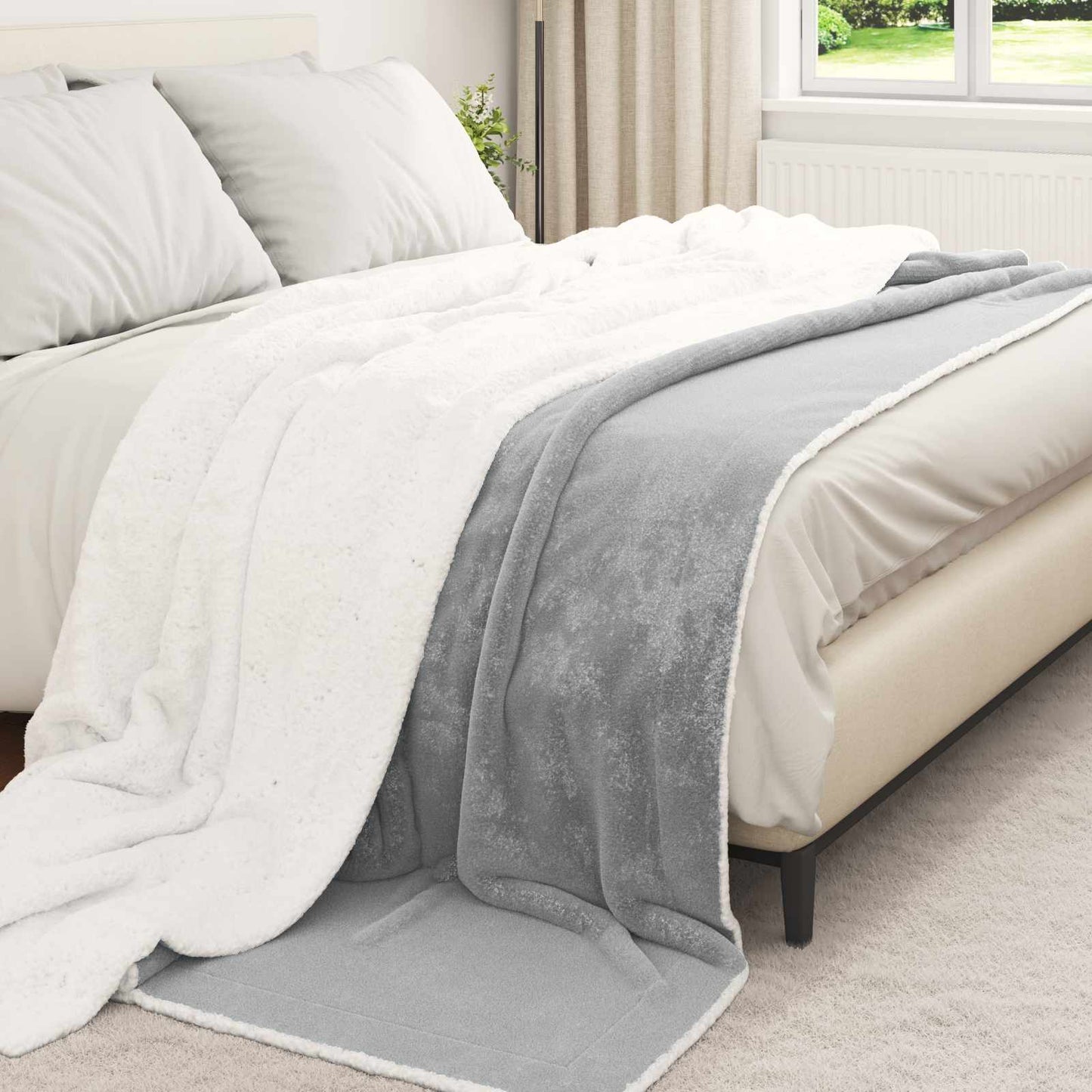 Gooi Deken Grijs 240 x 270 cm Fleece