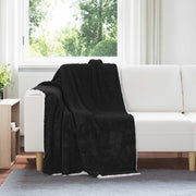 Gooi deken fleece 130 x 150 cm zwart