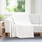 Throw Blanket White 150 x 200 cm Fleece