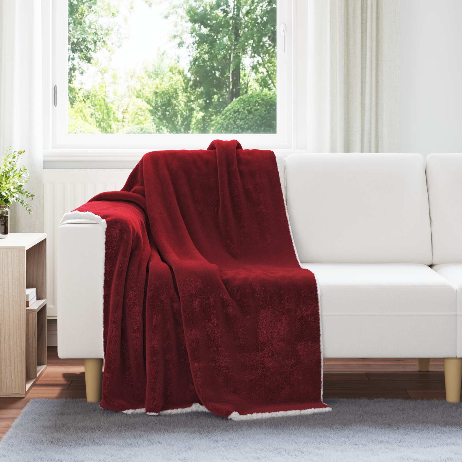 Gooi Deken Bordeaux Rood 130 x 150 cm Fleece