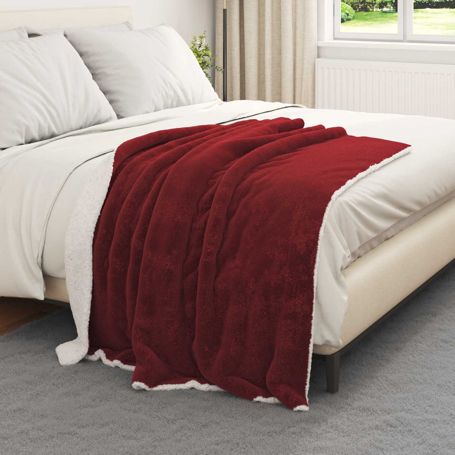 Gooi Deken Bordeaux Rood 130 x 150 cm Fleece