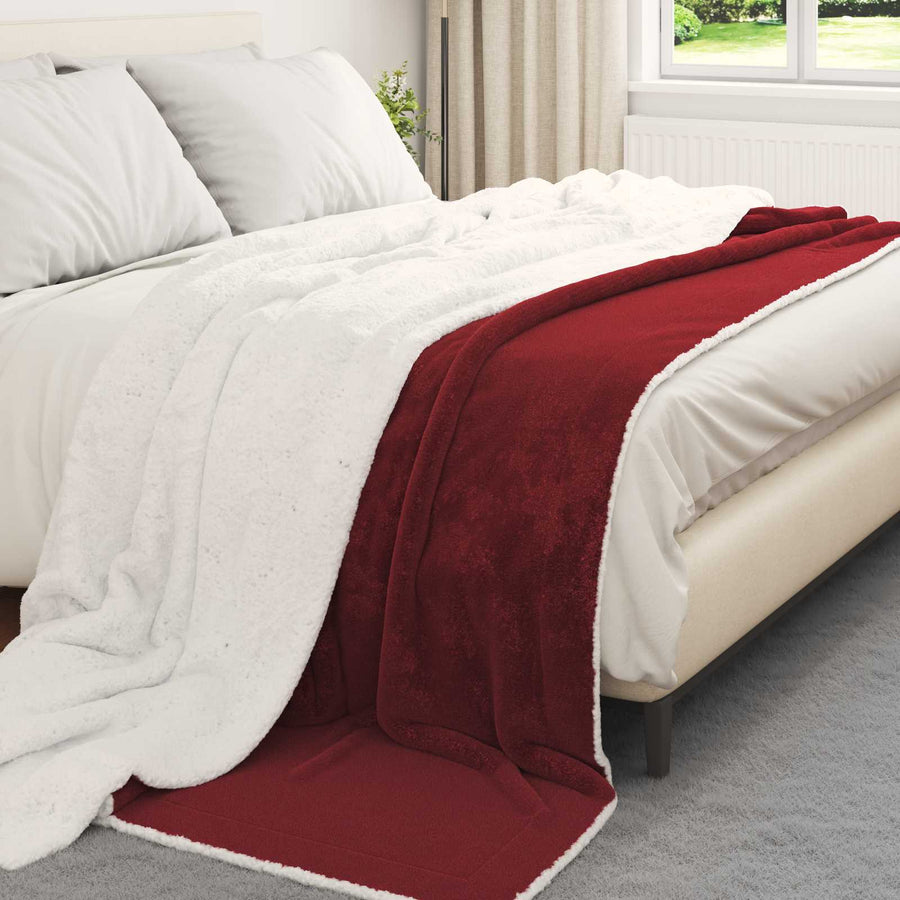 Gooi Deken Bordeaux Rood 220 x 240 cm Fleece