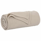 Throw Blanket Beige 240 x 220 cm Fleece