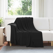Gooi deken fleece zwart 200x150 cm