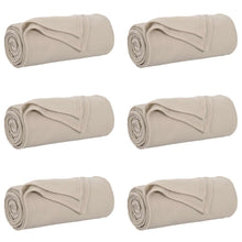 Kleden 6 stuks Beige 170 x 130 cm Fleece