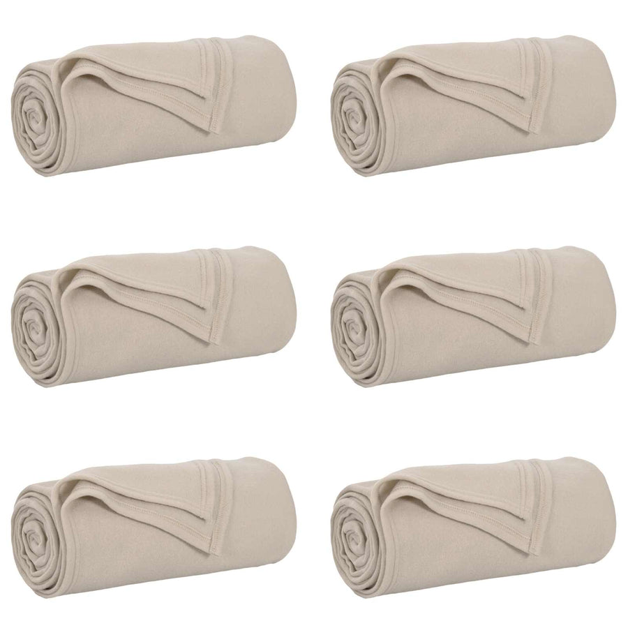 Kleden 6 stuks Beige 170 x 130 cm Fleece