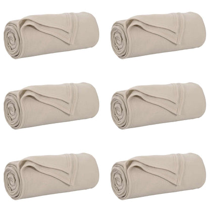 Kleden 6 stuks Beige 200 x 150 cm Fleece
