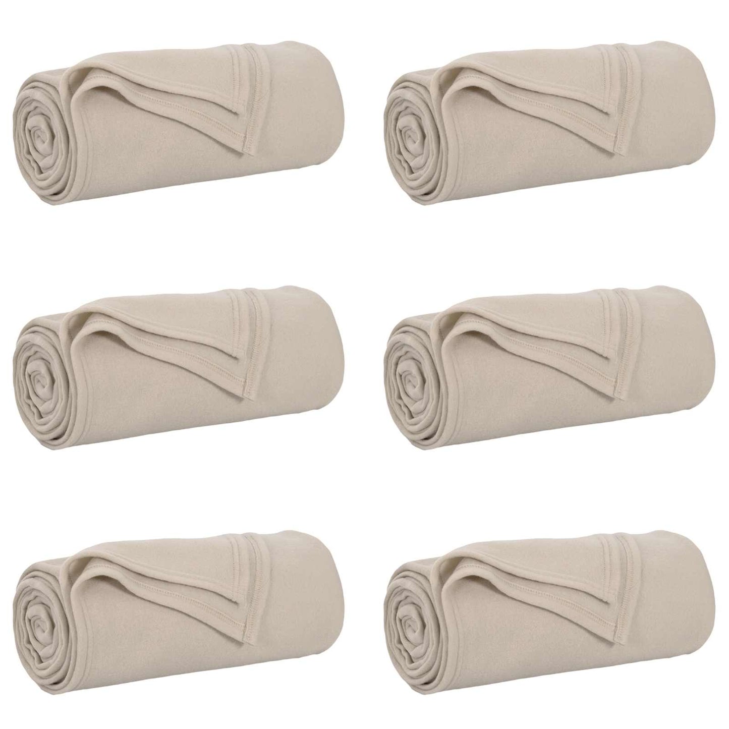 Kleden 6 stuks Beige 240 x 220 cm Fleece