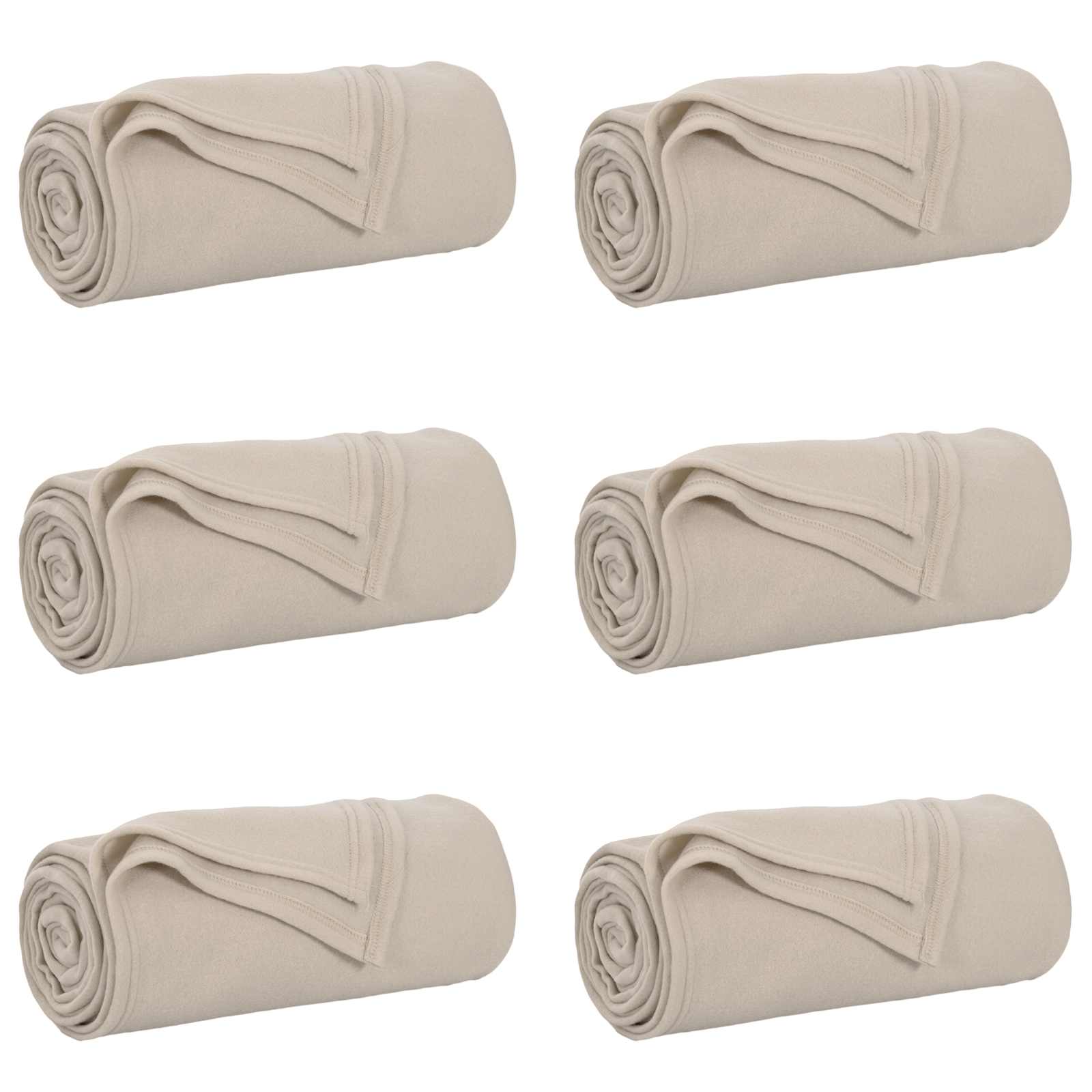 Kleden 6 stuks Beige 270 x 240 cm Fleece