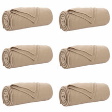 Kleden 6 stuks Kameel 170 x 130 cm Fleece