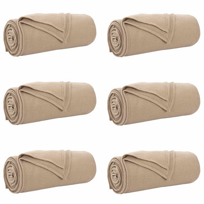 Kleden 6 stuks Kameel 170 x 130 cm Fleece