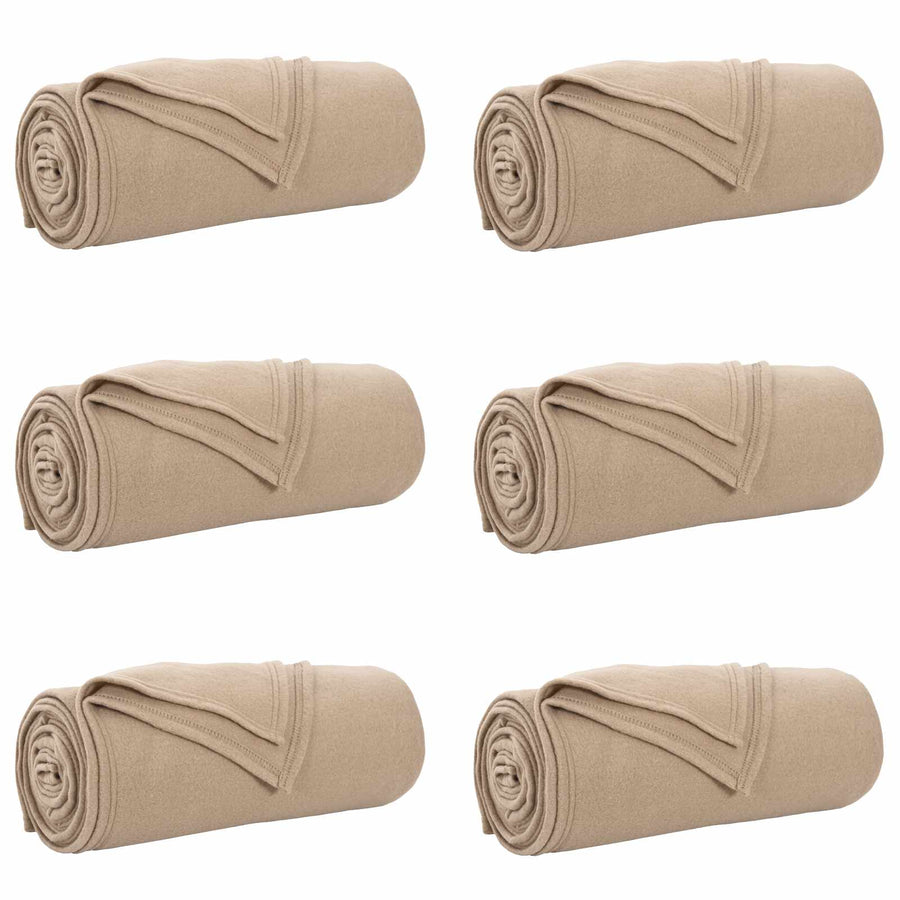 Kleden 6 stuks Kameel 240 x 220 cm Fleece