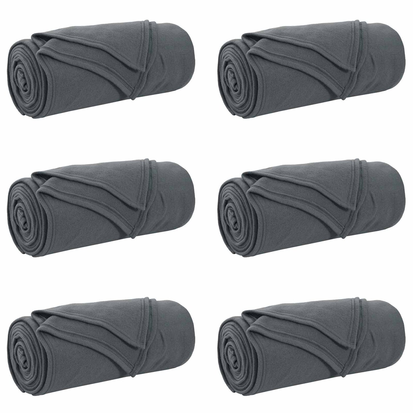 Kleden 6 stuks Donkergrijs 170 x 130 cm Fleece